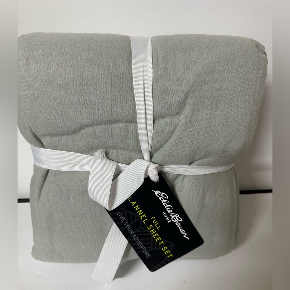 Eddie Bauer 3-pc Home Flannel Sheet Set - Soft Gray Size Full 100% cotton